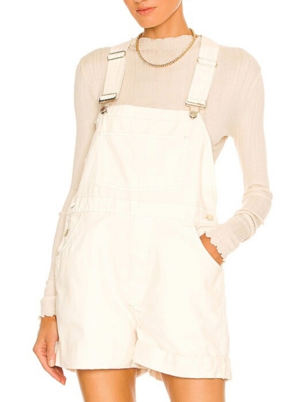 WeWoreWhat Relaxed Linen Short Overalls